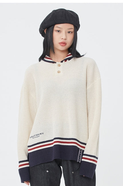 ロマンティッククラウン(ROMANTIC CROWN) SHAWL COLLAR KNITWEAR_OATMEAL