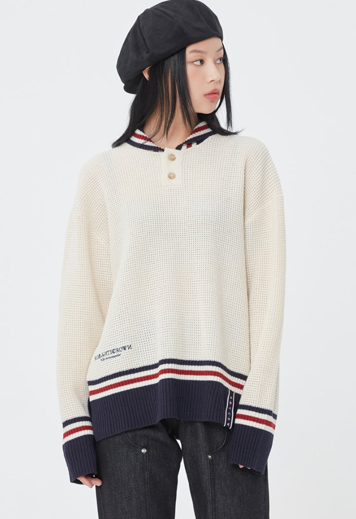 ロマンティッククラウン(ROMANTIC CROWN) SHAWL COLLAR KNITWEAR_OATMEAL