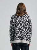 セイントペイン(SAINTPAIN)  SP Semi Over Leopard Cardigan-Gray