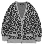 セイントペイン(SAINTPAIN)  SP Semi Over Leopard Cardigan-Gray