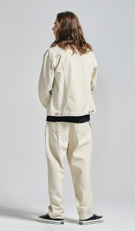 セイントペイン(SAINTPAIN) SP Wide Straight Jeans-Cream