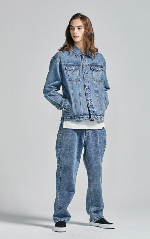 セイントペイン(SAINTPAIN) SP Washing Wide Straight Denim-Blue