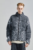 セイントペイン(SAINTPAIN)  SP Leopard Boa Fleece Zip Up Jacket-Gray