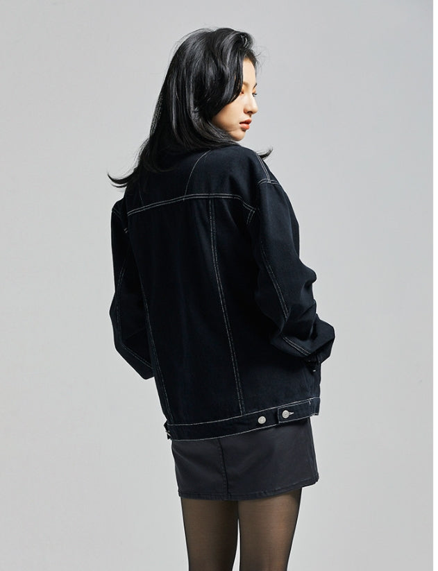 セイントペイン(SAINTPAIN) SP Cotton Twill Trucker Jacket-Black