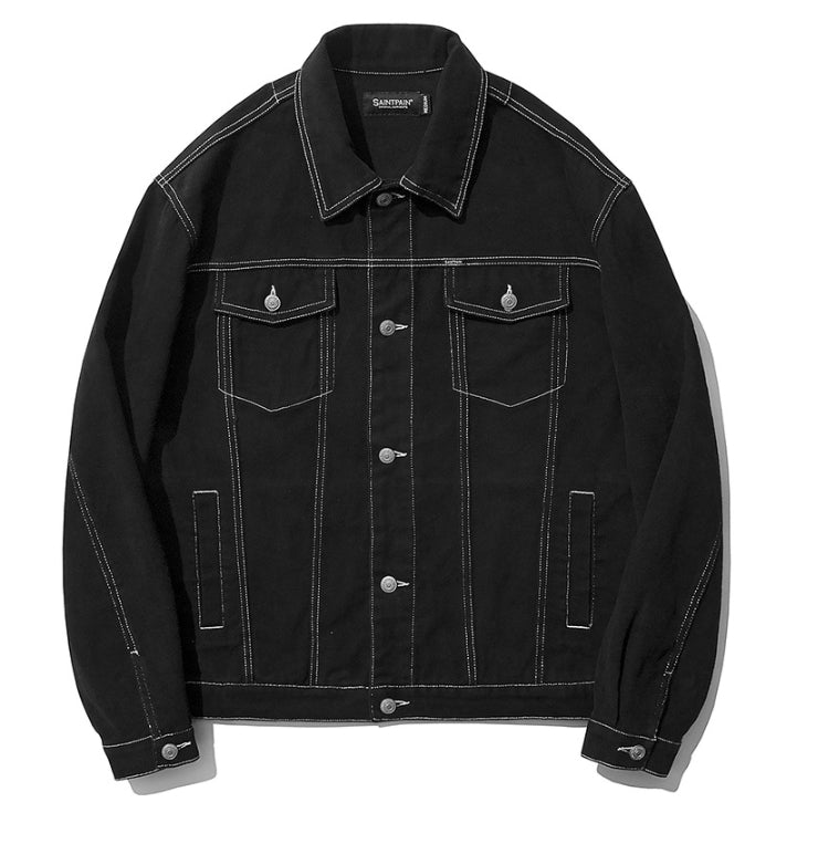 セイントペイン(SAINTPAIN) SP Cotton Twill Trucker Jacket-Black