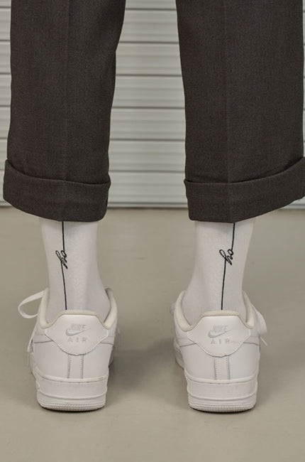 オーワイ(OY) SCRIPT LOGO SOCKS-WHITE