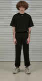 オーワイ(OY)  PIN TUCK CROP WIDE SLACKS-BLACK