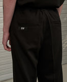 オーワイ(OY)  PIN TUCK CROP WIDE SLACKS-BLACK