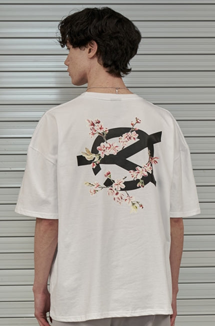 オーワイ(OY) CHERRY BLOSSOMS LOGO T-WHITE