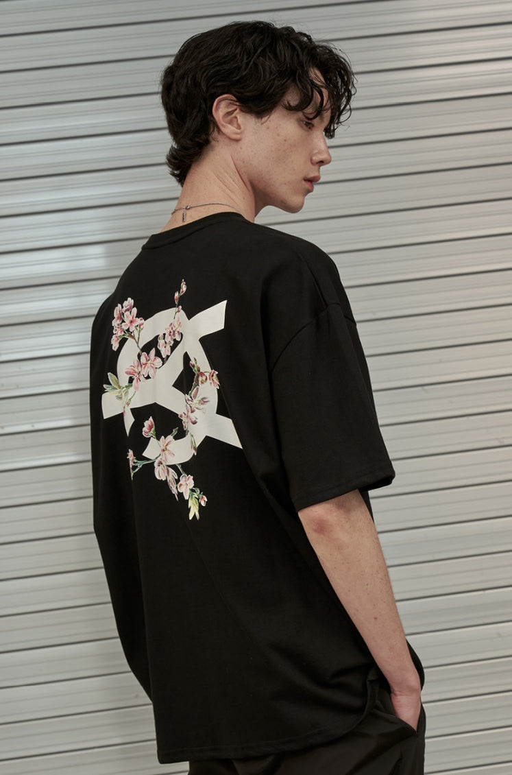 オーワイ(OY) CHERRY BLOSSOMS LOGO T-BLACK
