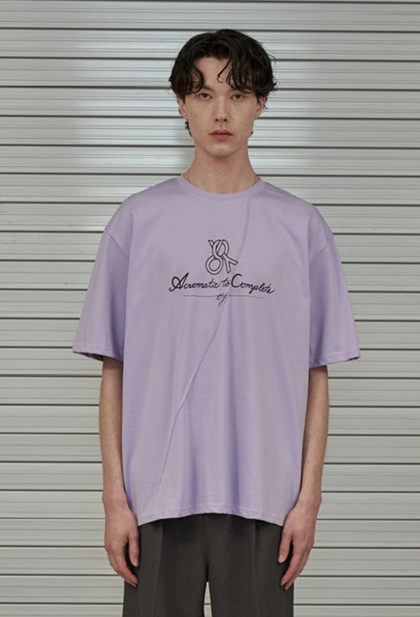 オーワイ(OY) WAVE PIN TUCK SCRIPT LOGO T-LAVENDER PURPLE