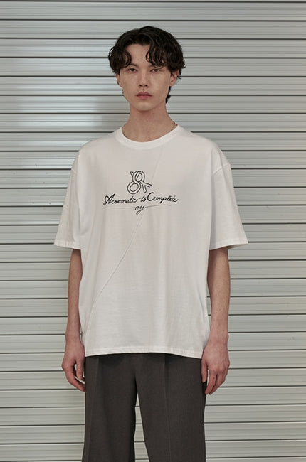 オーワイ(OY) WAVE PIN TUCK SCRIPT LOGO T-WHITE