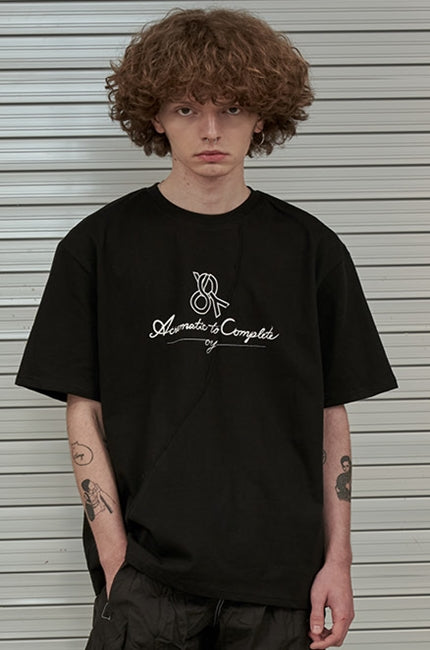 オーワイ(OY) WAVE PIN TUCK SCRIPT LOGO T-BLACK