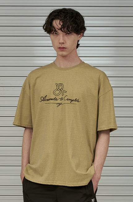 オーワイ(OY) PIGMENT SCRIPT LOGO T-DARK LIME