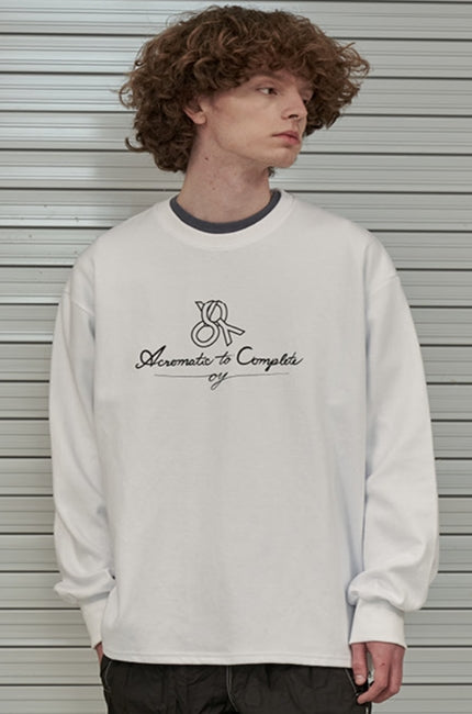 オーワイ(OY) SCRIPT LOGO SIDE ZIPPER SLEEVE T-WHITE