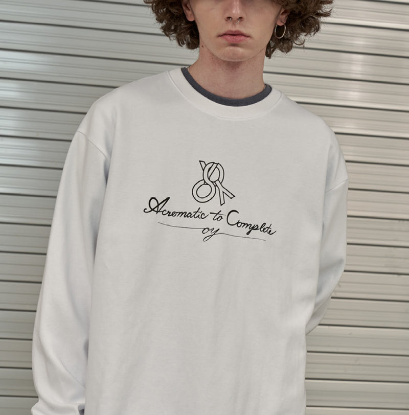 オーワイ(OY) SCRIPT LOGO SIDE ZIPPER SLEEVE T-WHITE