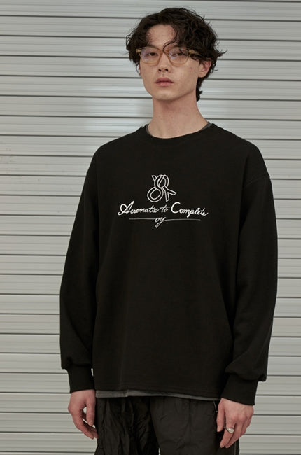 オーワイ(OY) SCRIPT LOGO SIDE ZIPPER SLEEVE T-BLACK