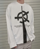 オーワイ(OY) UNBALANCE LOGO ZIPPER SLEEVE T -WHITE