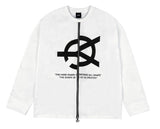 オーワイ(OY) UNBALANCE LOGO ZIPPER SLEEVE T -WHITE