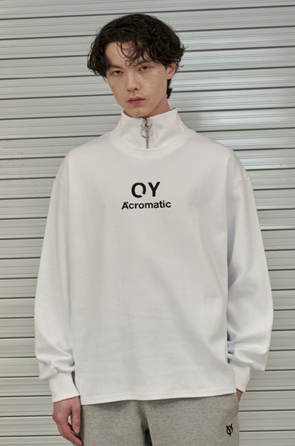 オーワイ(OY) SLOGAN ZIPPER POLA SLEEVE T-WHITE