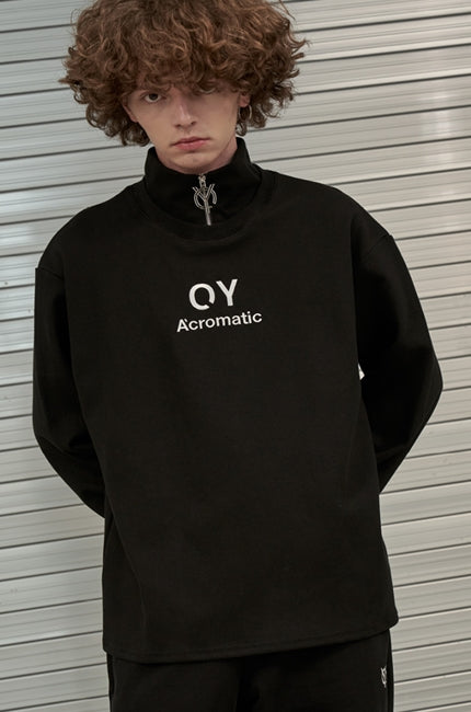 オーワイ(OY) SLOGAN ZIPPER POLA SLEEVE T-BLACK
