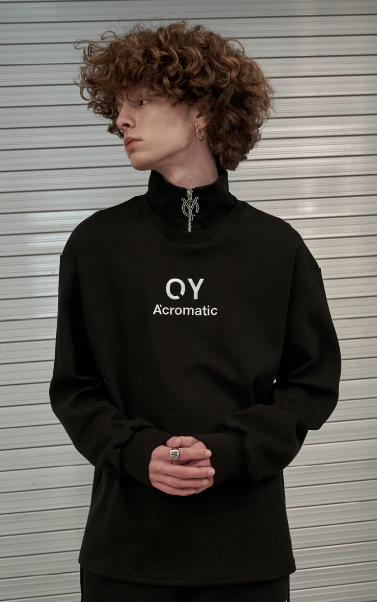 オーワイ(OY) SLOGAN ZIPPER POLA SLEEVE T-BLACK
