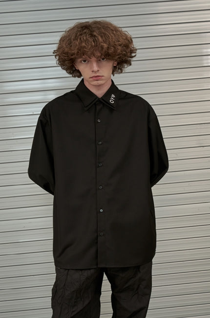 オーワイ(OY) DOUBLE COLLAR SHIRTS-BLACK