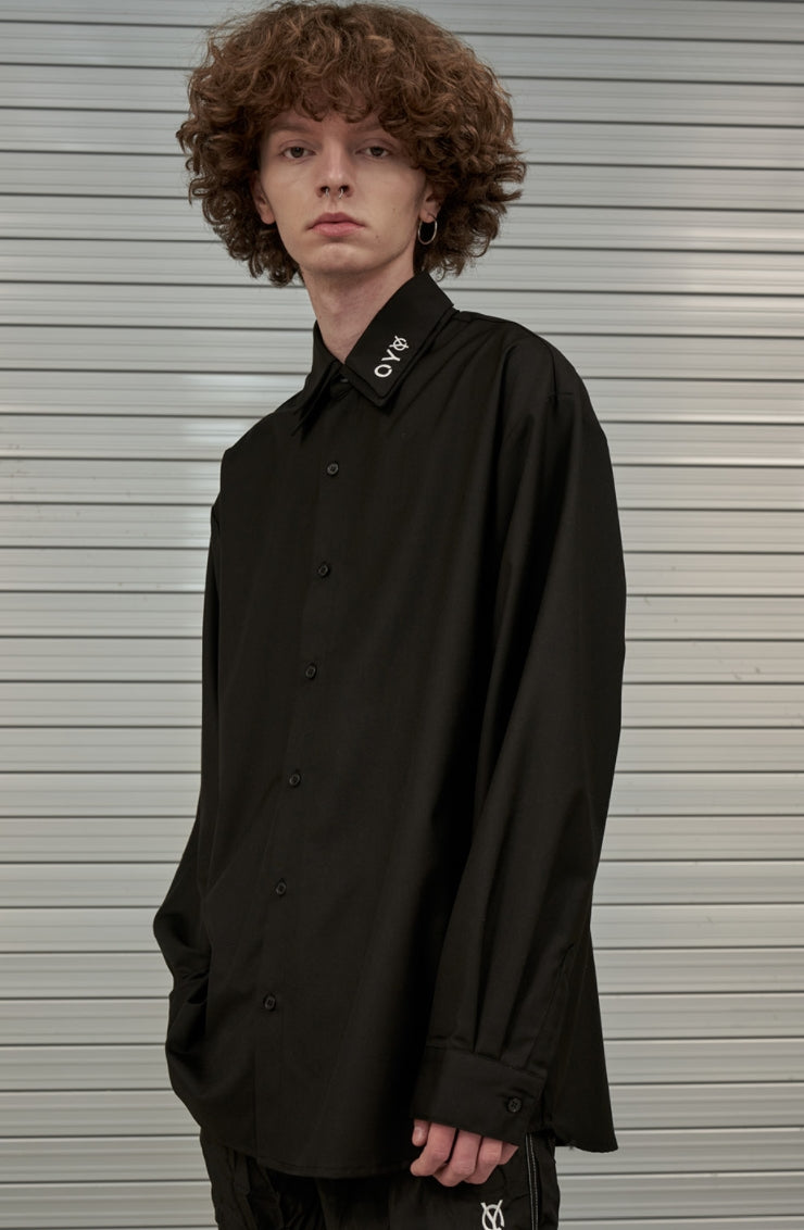 オーワイ(OY) DOUBLE COLLAR SHIRTS-BLACK
