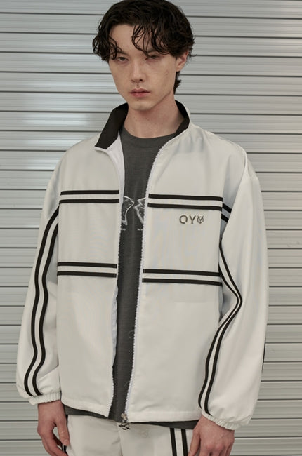 オーワイ(OY) LINE TAPE TRACK JACKET-WHITE