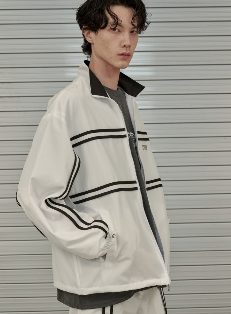 オーワイ(OY) LINE TAPE TRACK JACKET-WHITE