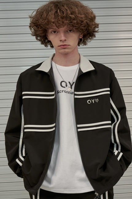 オーワイ(OY) LINE TAPE TRACK JACKET-BLACK