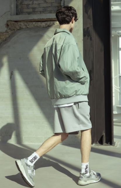 マスノウン(MASSNOUN)  COLLAR NECK OVERSIZED MA-1 JACKET MSOJK001-GN