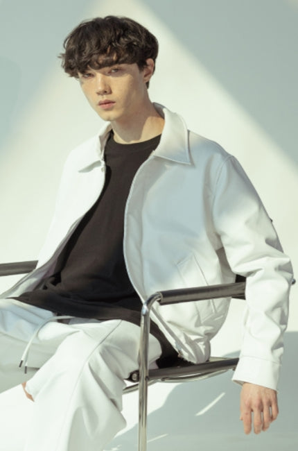 マスノウン(MASSNOUN)  ARTIFICIAL LEATHER JACKET MSOLJ001-WT