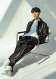 マスノウン(MASSNOUN)  ARTIFICIAL LEATHER PANTS MSOLP001-BK