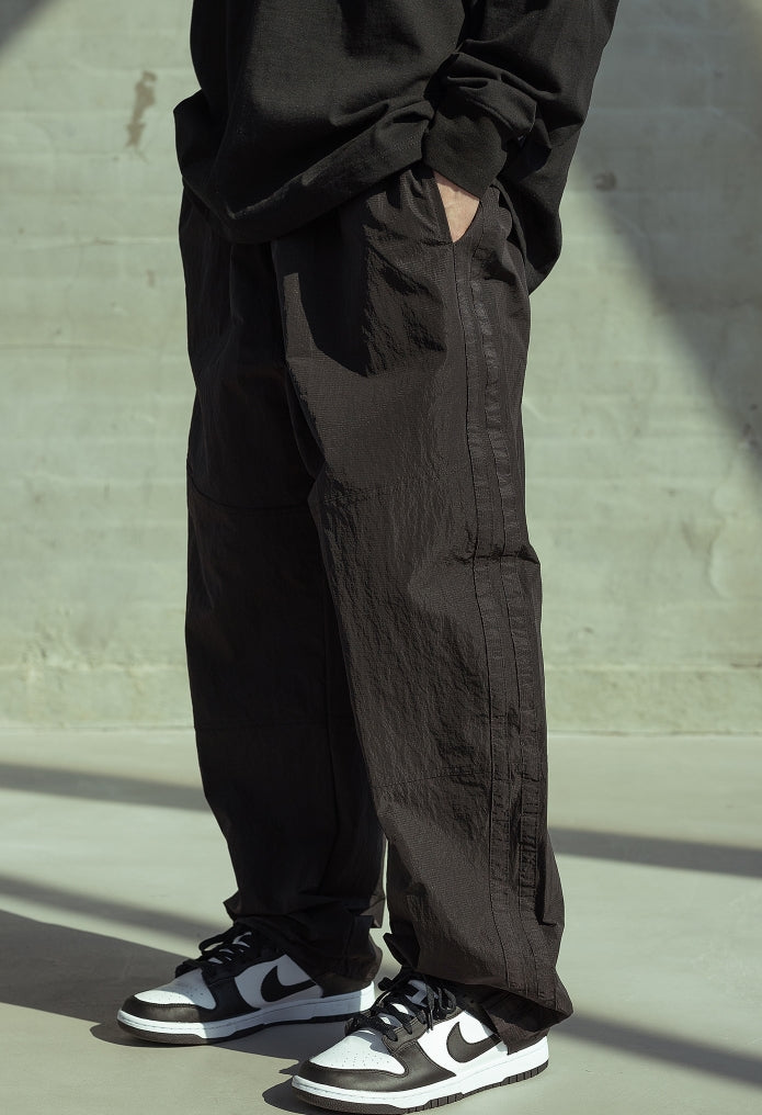 マスノウン(MASSNOUN)  BALLOON FIT CHROME PANTS MSOTP003-BK