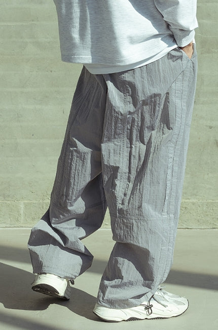 マスノウン(MASSNOUN)  BALLOON FIT CHROME PANTS MSOTP003-GY