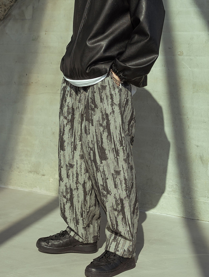 マスノウン(MASSNOUN)  JACQUARD DENIM BALLOON PANTS MSOJP001-GY