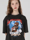 ワンダービジター(WONDER VISITOR)  Rocking bear T shirts [Charcoal grey]