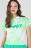 ワンダービジター(WONDER VISITOR)  Happy tie-dye crop T shirts [Green]
