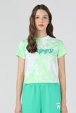 ワンダービジター(WONDER VISITOR)  Happy tie-dye crop T shirts [Green]