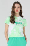 ワンダービジター(WONDER VISITOR)  Happy tie-dye crop T shirts [Green]