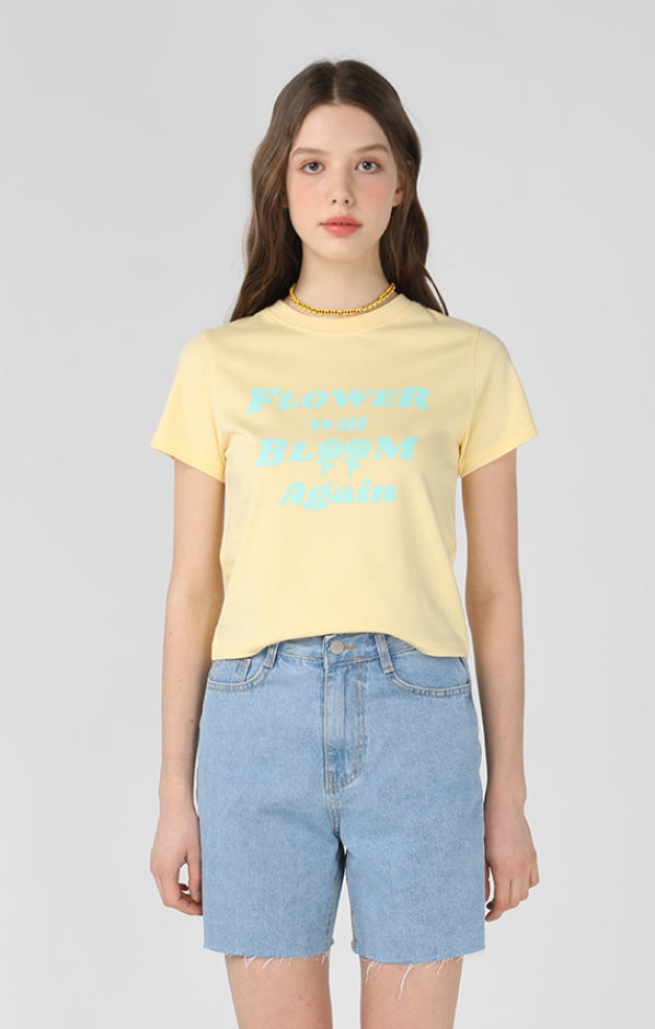 ワンダービジター(WONDER VISITOR)  FWBA crop T shirts [Yellow]