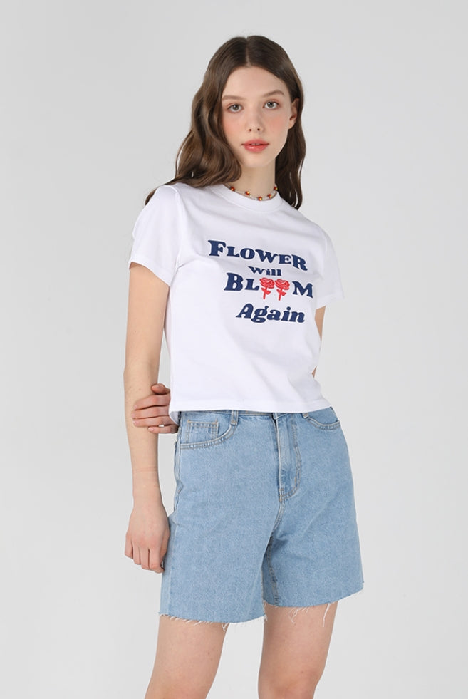 ワンダービジター(WONDER VISITOR)  FWBA crop T shirts [White]