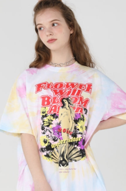 ワンダービジター(WONDER VISITOR)  Venus tie-dye O/P T shirts [Pink]