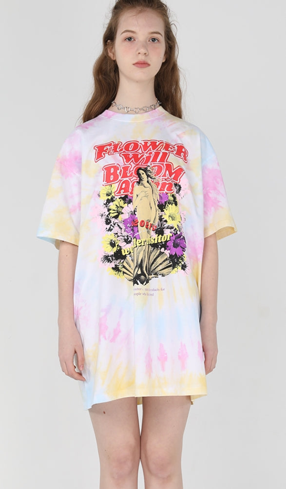 ワンダービジター(WONDER VISITOR)  Venus tie-dye O/P T shirts [Pink]