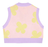 ワンダービジター(WONDER VISITOR)  Flower pattern crop knit vest [Pink]