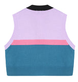 ワンダービジター(WONDER VISITOR)  Striped crop knit vest [Lilac]