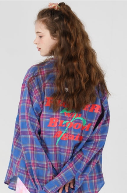 ワンダービジター(WONDER VISITOR)  FWBA Check pattern shirts [Blue]