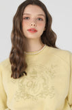 ワンダービジター(WONDER VISITOR)  WV Emblem Crop Sweat-shirt [Lime]