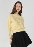 ワンダービジター(WONDER VISITOR)  WV Emblem Crop Sweat-shirt [Lime]